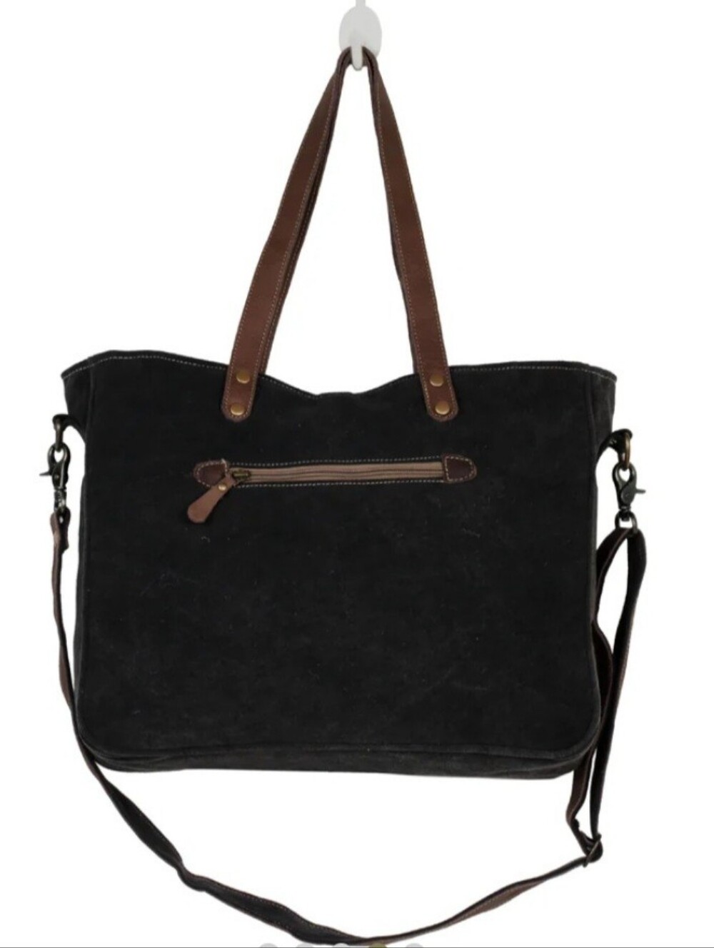Myra Bag Beige Canvas Floral Tote with Brown Trim - Picture 2 of 9